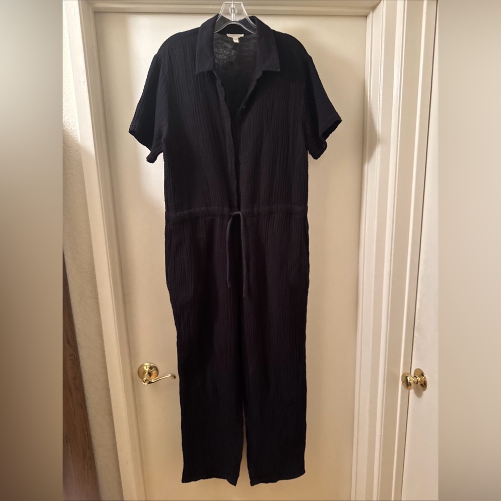 eileen fisher organic cotton gauze jumpsuit sz m - Picture 3 of 10